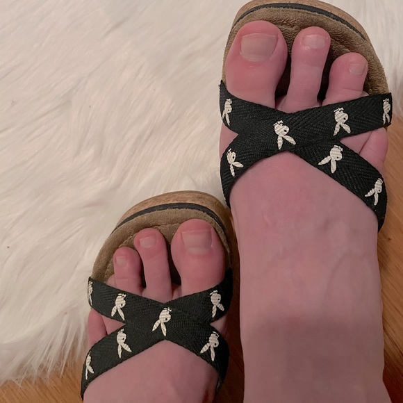 playboy platform sandals